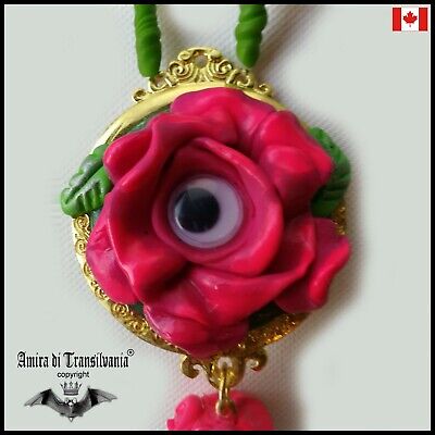 jewelry woman fashion necklace pendant victorian style vintage flower rose magic
