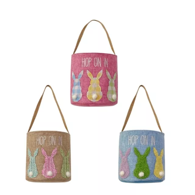 Convenient Rabbit Adorned Container Bag Rabbit Storage Basket