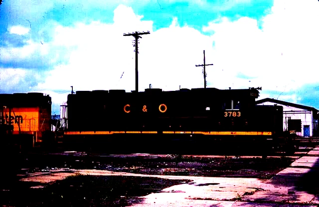Original Kodachrome Slide Chesapeake & Ohio Gp-40 #3783 Portsmouth, Va July 1984