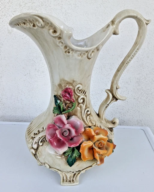 Brocca Gallo in ceramica decorata a mano Limone Nuovo - Ceramiche