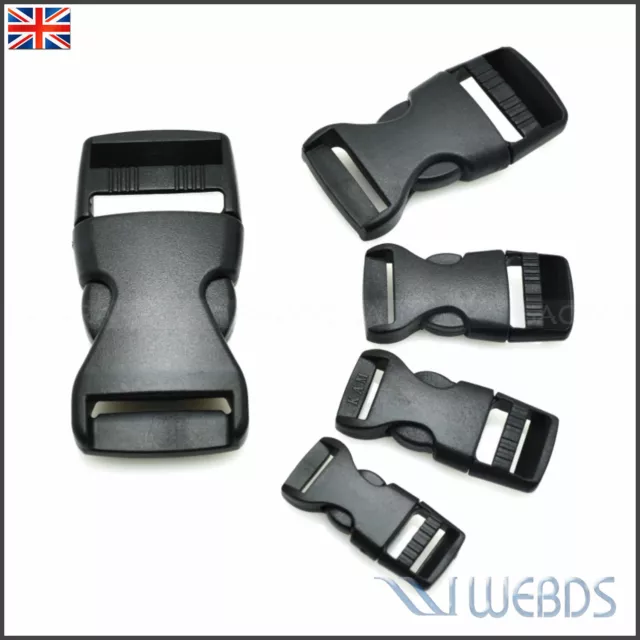 SIDE RELEASE BUCKLE 10mm 15mm 20mm 25mm WEBBING SINGLE ADJUST STRAP BACKPACK,