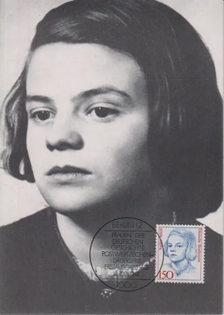 BRD MK FDC MiNr 1497 (1Bln) "Frauen der deutschen Geschichte XII" Sophie Scholl