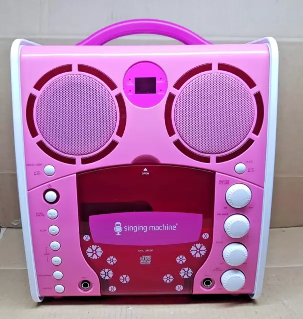 Singing Machine SML-383P Portable CD/CDG Player Karaoke Machine with Microphone
