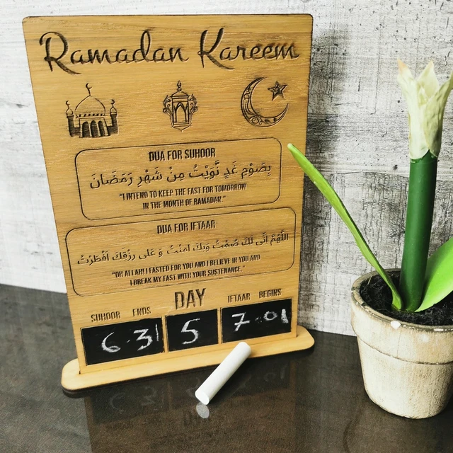 RAMADAN COUNTDOWN CALENDAR Eid Mubarak Wooden Ornament 2023 Ramadan