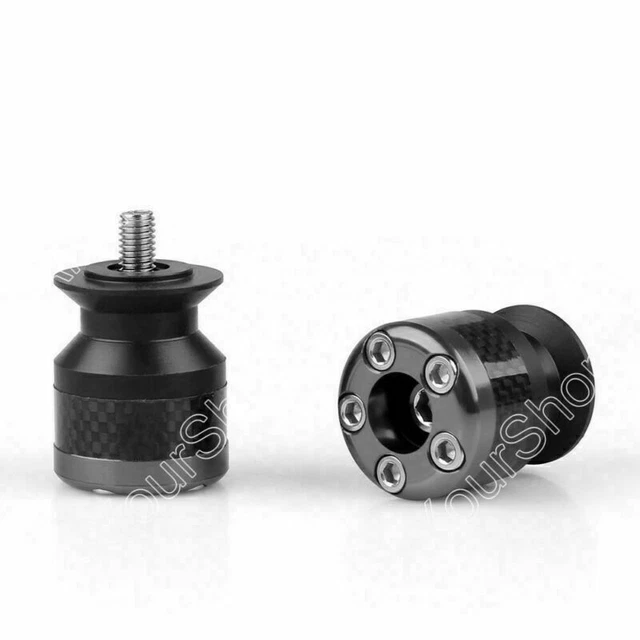 Universal Motorcycle CNC Carbon Fiber 8mm Swingarm Sliders Spools Gray TR