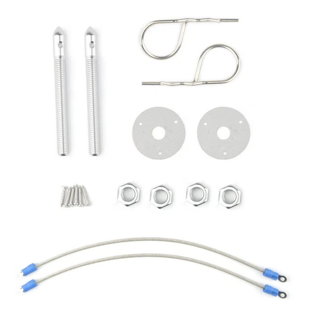 CNC Aluminum Car Racing Sport Bonnet Quick Latch Hood Pins Lock Kit Universal
