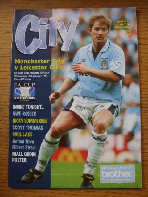 17/01/1996 Manchester City v Leicester City [FA Cup Replay] (No Apparent Faults)