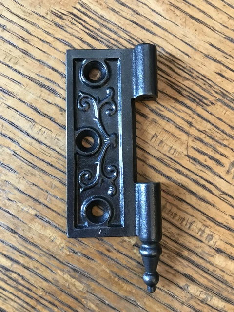 Antique Cast Iron  Door Hinge, Left Half Only - 3½" x 3"