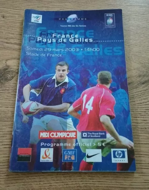 France v Wales 2003 Signed Rugby Programme