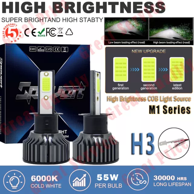 Mini 220W 24000LM H4 LED Ampoule Voiture Feux Phare Lampe