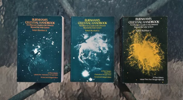 Vtg 1978 Robert Burnham’s CELESTIAL HANDBOOK 3 Vol.Paperback Set Astronomy Books