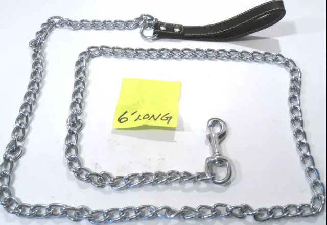 Dog Leash Chain Link-72" With Handle 4.0 Mm 6'Foot