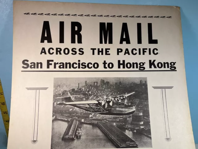 1937 Air Mail Across the Pacific San Francisco to Hong Kong China Clipper Poster 2