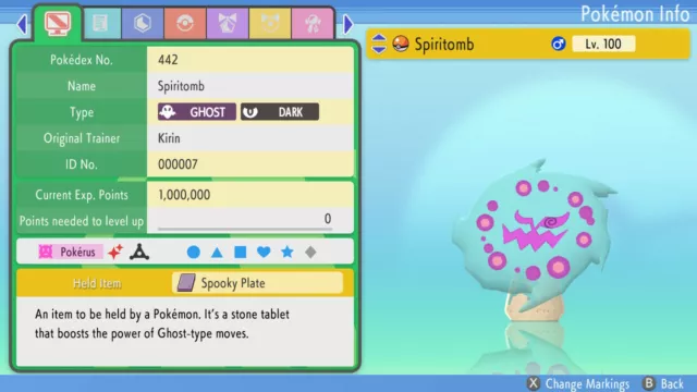 Pokemon Brilliant Diamond Shining Pearl BDSP - Shiny 6IV Max EV Spiritomb