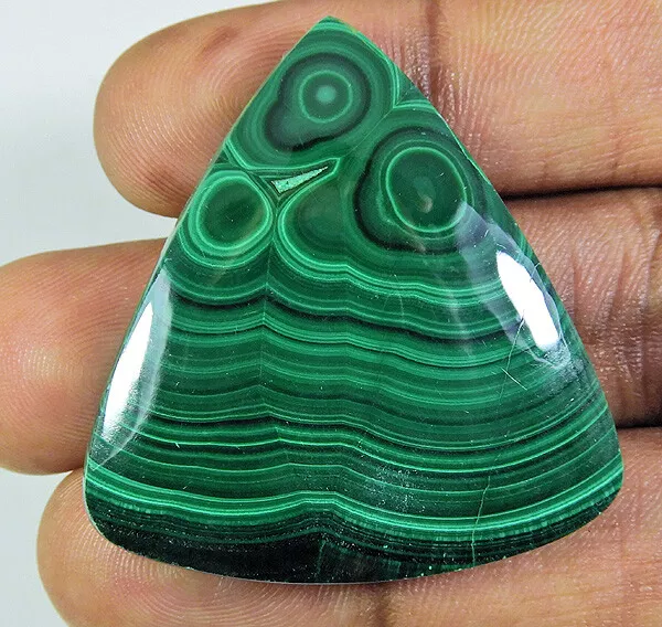 136Cts.Natural Designer Malachite Fancy Cabochon Loose Gemstone 39X41X07 MM A012