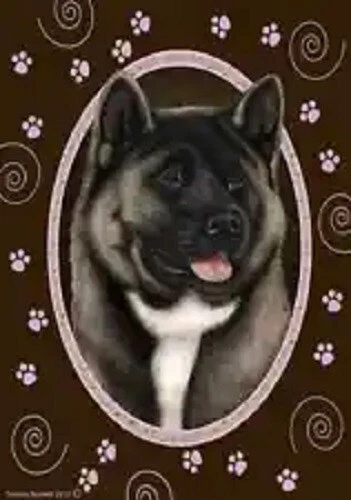 Paws House Flag - Silver Akita