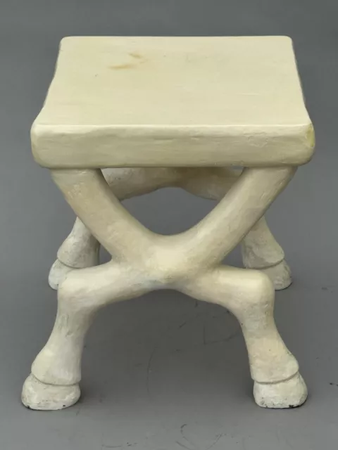 RARE JOHN DICKINSON VINTAGE MODERN PLASTER HOOFED FEET X  BASE TABLE SIGNED 70s