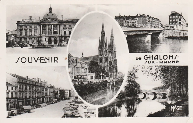 CPSM 51 Souvenir de  CHALONS sur MARNE (carte Multivue)