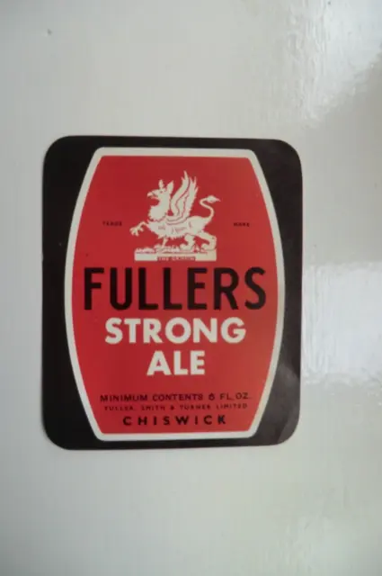 MINT FULLERS CHISWICK STRONG ALE 6 fl oz BREWERY BEER BOTTLE LABEL