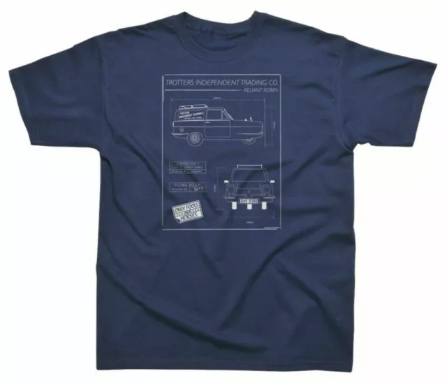 Only Fools and Horses Trotter Van Blue Print Official T Shirt CLEARANCE