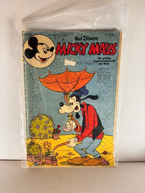 Micky Maus Heft 1974 Nr 33 Disney Comic #A15 Sammlung Selten Konvolut