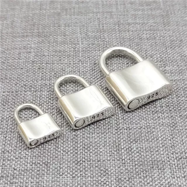 925 Sterling Silver Padlock Charm Lock Pendant Can Be Opened