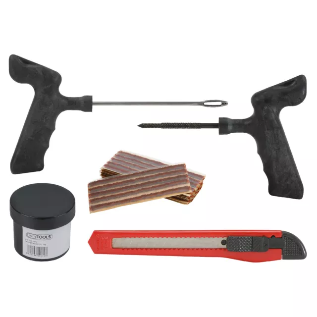 KS Tools Reifenvulkanisier Satz für KFZ, 5 Teile Reifen Reparatur Set 150.1070