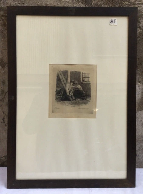 Quadro A China Scena Rurale Villemontry Firmato A.lancon 1870 Vintage