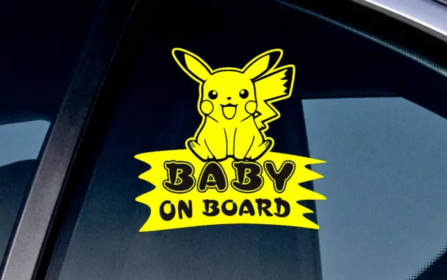 Baby On Board Funny Pokemon Vinyl Sticker Decal Child Kids Car Window Safety +