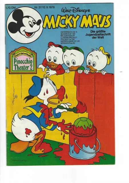 Micky Maus Nr. 37 - 1978 Guter bis sehr guter Zustand - Mit Beilage und Schnipp