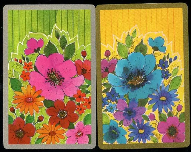 Vintage Swap Cards Flowers Pink  And Blue Theme New Condition