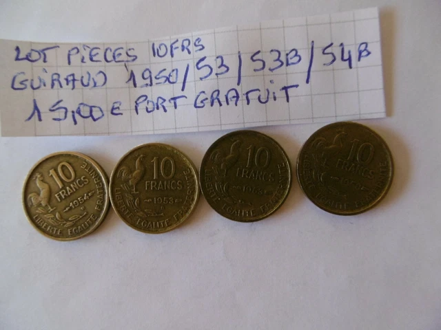 lot de pieces france de 10 frs assez rare guiraud