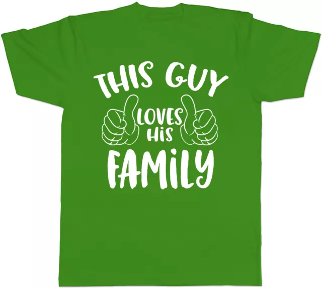 This Guy Loves His Family Mens T-Shirt Mum Dad Brother Sister Birthday Gift Tee