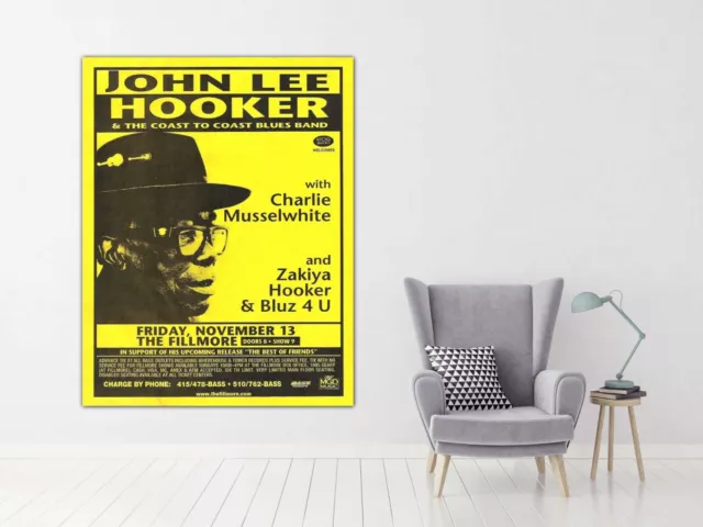 John Lee Hooker At The Fillmore Vintage Music Concert Band Gig Rock Poster A2