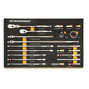 21 Pc. 3/8" 90-Tooth Ratchet & Drive Tool Set with EVA Foam Tray 86521 per mfg