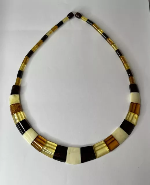 Genuine CLEOPATRA style Amber Necklace.MULTIColor Amber Stone Necklace Beads.