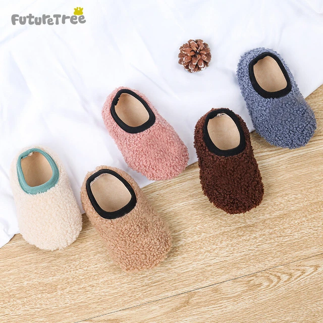 Autumn Winter Anti-slip Slippers Toddler Floor Socks Girls Baby Boys Fuzzy Shoes