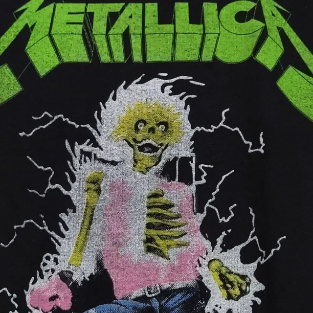 Metallica Ride The Lightning Mens Shirt Xl Xlarge Black Skeleton Metal Logo Nwt