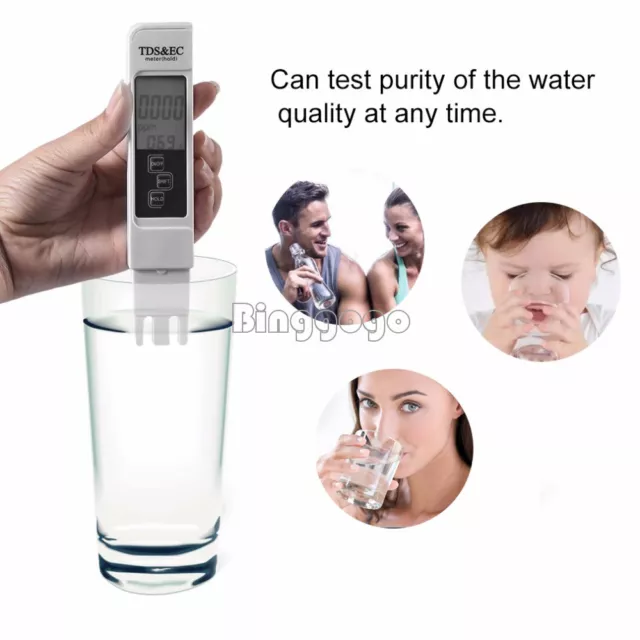 Digital PH Meter Tester Aquarium Pool LCD Pen Monitor TDS EC Water Meter Tester