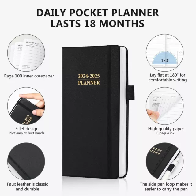 2024-2025 2-Year Pocket Weekly Planner for Purse Calendar Appointment 3.7 x 6.7 3