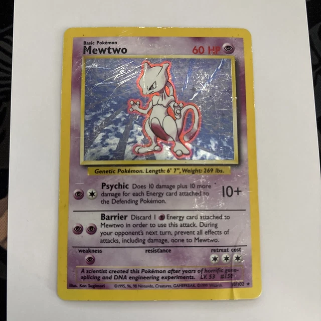mewtwo pokemon card 1995 holo Base Set 1st Edition Shadowless #10 PSA 6 – TBC Games done to Mewtwo Pokemon Card Mewtwo 1995, 96,