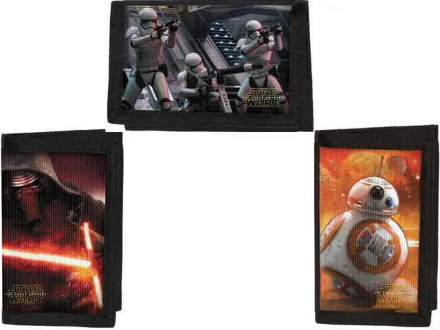 Star Wars 3D Lenticular Wallet Kylo Ren Bb8 Stormtrooper Jedi Kids Adult Fan New