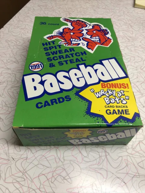 Unopened Box Confex Hit Spit Swear Scratch & Steal Goof Baseball Cards 1991