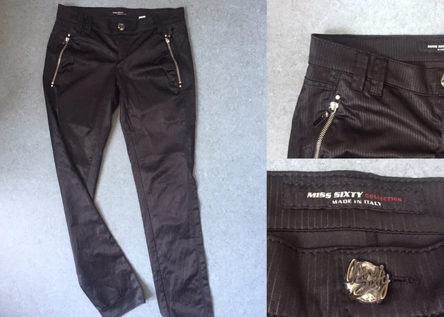 wie NEU! Miss Sixty Collection Italy Hose schwarz Nadelstreifen 29 wie 38 S