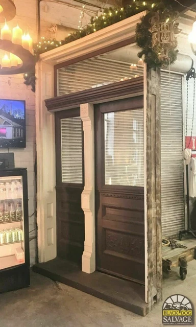 Exterior Door, 69"W x 118", Victorian Oak Double Door, Jamb, 1893 Eastlake 2