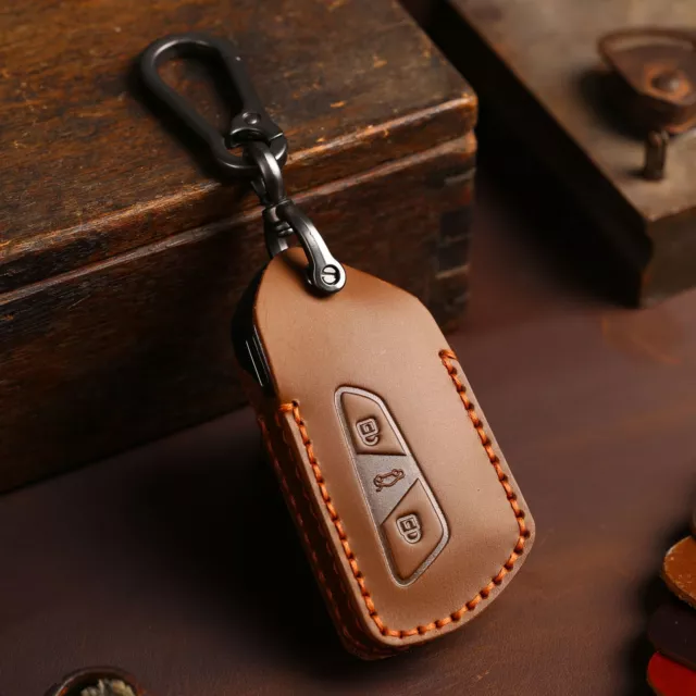 Fob Car Key Case Cover Leather Keychain Holder for Volkswagen Vw Golf 8 ID.6X