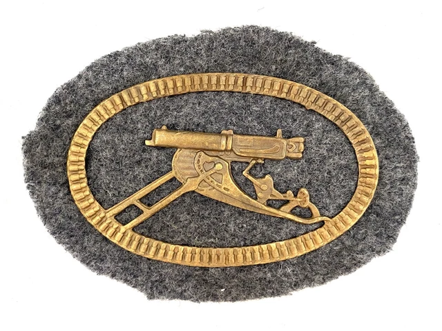 Imperial German Army WWI Machine Gunners sleeve badge WITH PLATE - JUNCKER