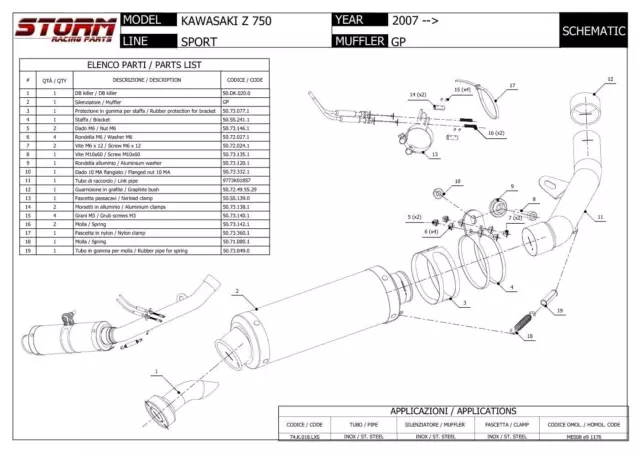 Pot D'Echappement Storm by Mivv Gp Acier pour Kawasaki Z 750 2007 > 2014 3