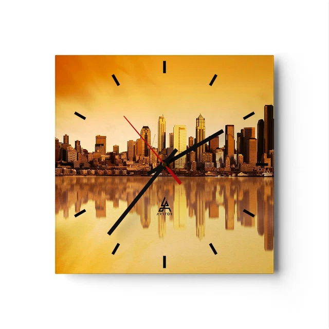 Horloge murale - Pendule murale - Abstraction organique dans des tons terreux avec des lignes dynamiques - 30x30cm - Circulation
