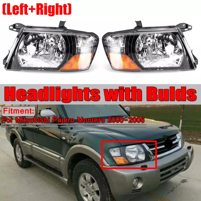 Headlight Left+Right Head Lamp For Mitsubishi Pajero NP 2000~2006 Pair NEW